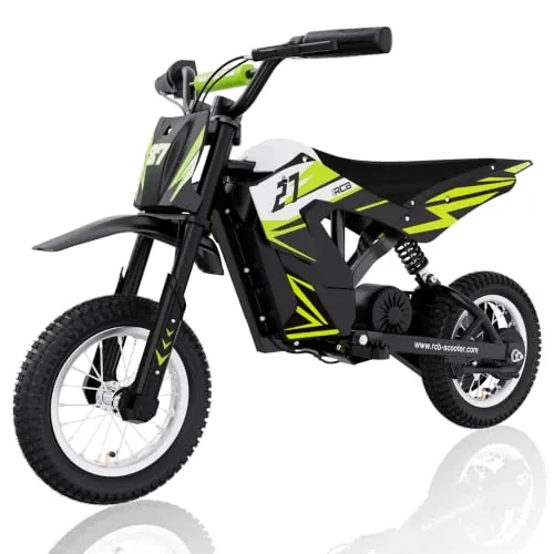 RCB R9X Moto Eléctrica Infantil, Neumáticos de 12 Pulgadas, Potente Motor, 3 Modos 8/12/25KMH, Autonomía máxima 17KM, Batería de 5,2 Ah, Motocross para niños 6+ años