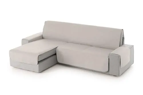 textil-home Funda Sofá Chaise Long Adele, Protector Cubre Chaise Longue Acolchado Universal Brazo Izquierdo 240cm. Color Marfil, Protección contra Manchas y Desgaste.