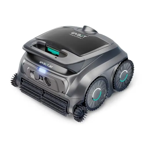 WYBOT B1 Robot de Piscina inalámbrico para Piscinas pequeñas, Robot de Limpieza Inteligente Ligero con Control de aplicación, Cubierta de Pared y Suelo, Dos cepillos Laterales, Gris Verdoso