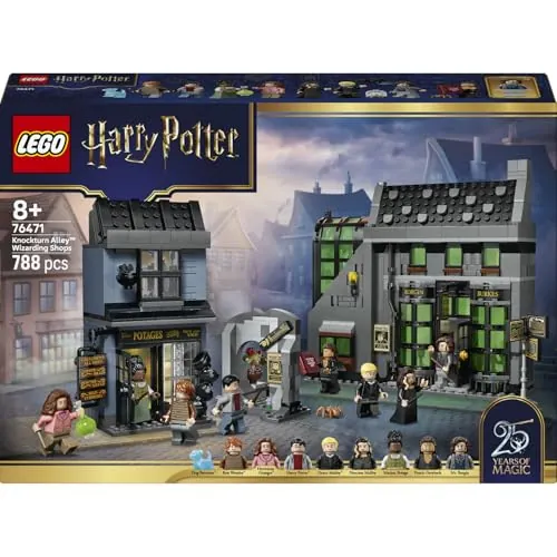 LEGO Harry Potter Tiendas Mágicas del Callejón Knockturn 76471 | Juguetes para niños de 8+ años, 8 minifiguras y figura coleccionable de Patronus, regalo de cumpleaños, 788 piezas