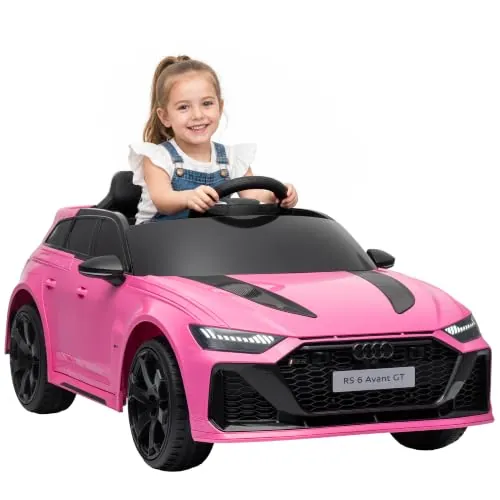 AIYAPLAY Coche Eléctrico para Niños Audi RS 6 Avant GT 12V 3-6 Años Rosa