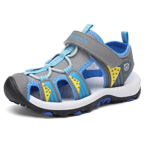 Saguaro Sandalias Cerradas Niños Trekking Verano Zapatos al Aire Libre Transpirable Gris Gr.30