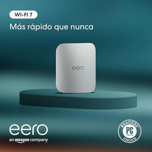 Router wifi de malla eero Pro 7 de Amazon (último modelo): tribanda con Wi-Fi 7, compatible con velocidades de red de hasta 5 Gb/s y cobertura de hasta 190 m² (1 unidad)
