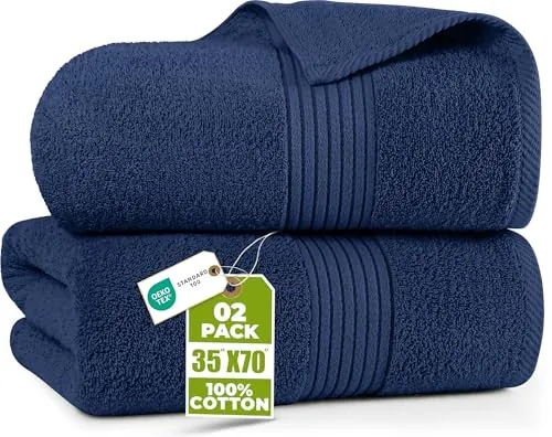 Utopia Towels Toallas De Baño Grandes Paquete de 2 (180x90 cm) Bleu Marine