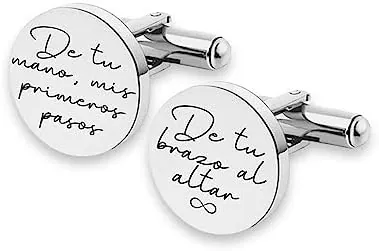 Soul | Gemelos Boda Acero Inoxidable Regalo Novio Padrino | De tu mano al altar