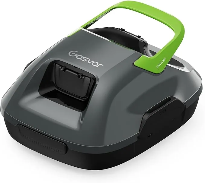 (Nuovo 2026) Gosvor Robot Limpiafondos Piscina Inalámbrico - Aspirador Piscina, 90 Min Autonomía, Autoestacionamiento, Fácil Uso, Robot Piscina para Suelo, Piscinas 80m²