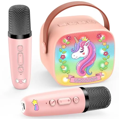 Karaoke Infantil 2 Microfonos, Unicornios Regalo Juguetes Niñas 3-12 Años
