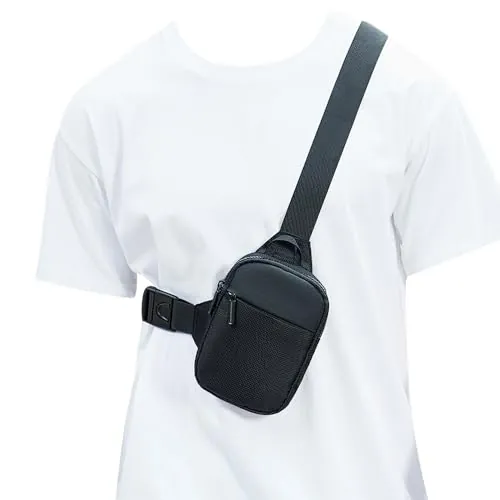 A-QMZL Bolsa de Pecho Bandolera Hombre Bolsos de Hombro Impermeable Casual Mini Sling Bag Mochila Hombro Crossbody Bolsos Pequeña Bolso de Teléfono (Negro1)