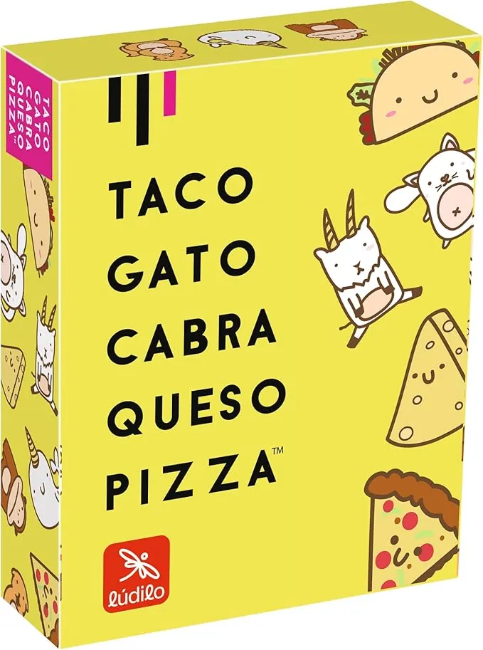 Ludilo - Taco Gato Cabra Queso Pizza | Juegos De Mesa | Juegos De Mesa Niños 8 Años O Más | Juego De Cartas con 60 Cartas | Regalo Niño 8 Años O Más De 3 A 8 Jugadores