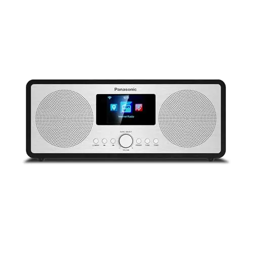 Panasonic RF-D40EG-K Radio de Internet y Dab+/FM con Bluetooth, 6 W, Altavoces de 7,5 cm, LCD a Color TFT de 2,4", Alarma y Temporizador de Apagado, Mando a Distancia, USB, Wi-Fi, Negro