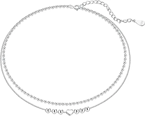 ORAZIO Tobillera De Plata De Ley 925 Tobilleras Multicapa Para Mujer Tobilleras De Bola Redonda Con Corazón Cadena Ajustable Joyería Para Pie De Playa De Verano,estilo8