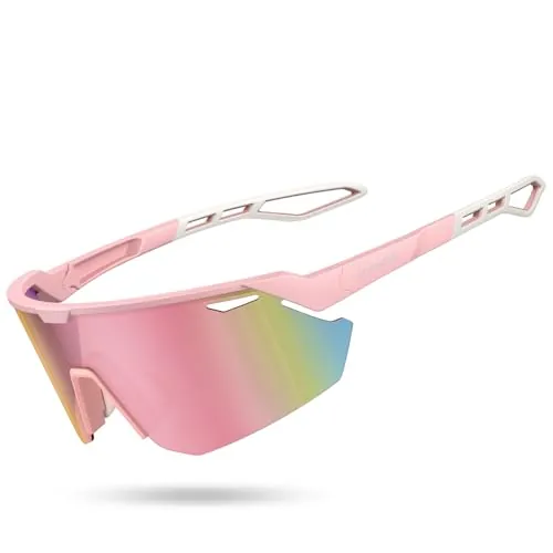 Lamicall Polarizadas Gafas de Sol para Ciclismo - [24g Ultraligero] UV400 Protección, TR90-Marco, Almohadilla Nasal Ajustable, Gafas de Sol Deportivas Mujeres Hombres para Pesca/Running/Senderismo