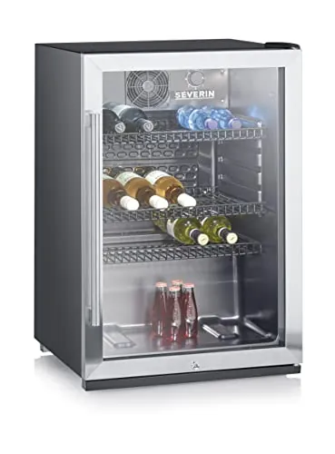 Bottle Fridge, 118L, Black-Silver