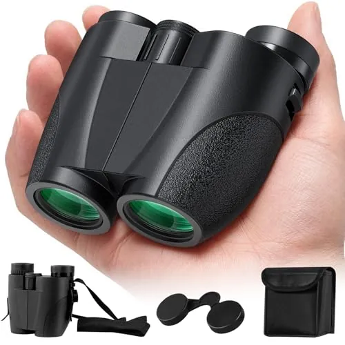 Prismáticos para Adultos y Niños, Compactos Prismáticos 20x25 para Adultos con Gran Aumento, para Observación de Aves, Teatro y Conciertos, Caza y Juegos Deportivos