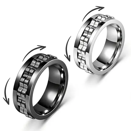 anillos de ansiedad para Hombre/Mujer, anillo para adolescentes y niñas, anillos giratorios abiertos ajustables para Hombre/Mujer ansiosas, anillo ajustable para