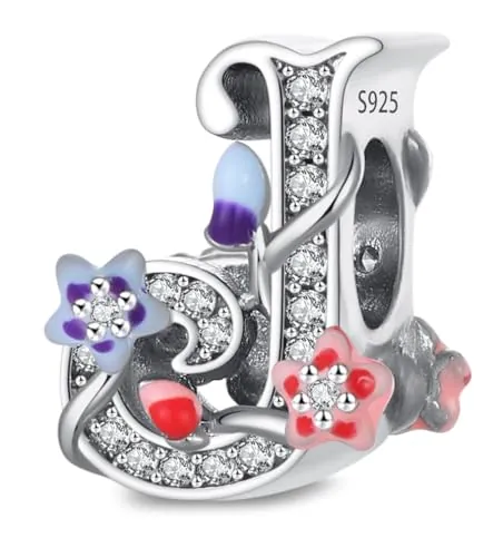 XWN Letra Charms Abalorios A-Z Alfabeto Colgante para mujer, plata de ley 925, compatible con pulseras y collares Pandora, compatible con pulseras europeas para mujeres y niñas