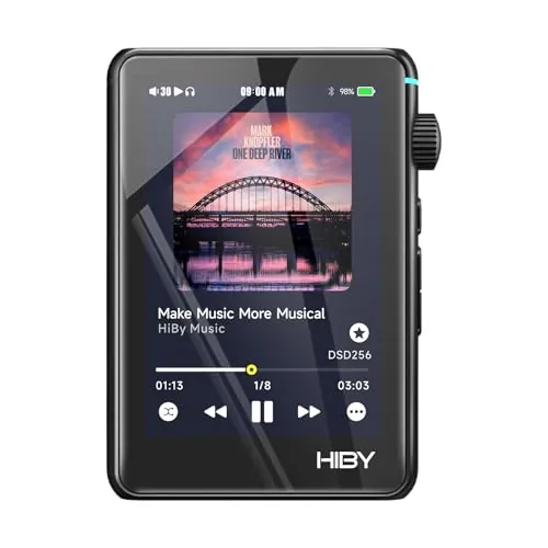 Reproductor de audio Hi-Res HiBy R3 II 2025 - Chips DAC duales, decodificación MQA, reproductor Qobuz/Tidal con Bluetooth 5.1, puertos de 3,5 mm SE/4,4 mm BAL | Almacenamiento ampliable de hasta 2 TB