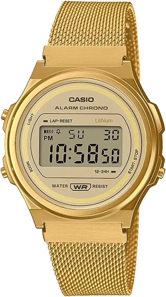 Casio Collection Vintage - Reloj Digital Unisex con Correa de Acero Inoxidable