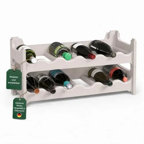 ARTECSIS® - Botellero de plástico para Botellas (12 Botellas, plástico, Color Gris, hormigón, Altura de 28 cm)