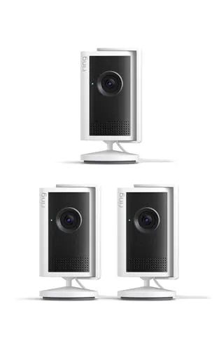 Ring Cámara interior Plus (Indoor Camera Plus, última generación) | Cámara de seguridad, enchufe | Retinal 2K, cubierta manual del objetivo | Prueba gratuita de 30 días del plan de suscripción Ring