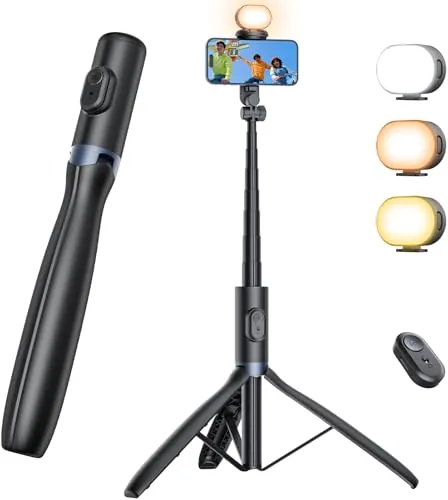 ANXRE 180cm Tripode para Movil con Luz, Control Remoto,NT99 Palo Selfie