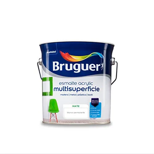 Bruguer Acrylic Multisuperficie Esmalte al agua Mate Blanco Permanente 4L