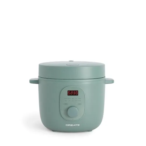 CREATE/RICE COOKER STUDIO/Arrocera eléctrica multifunción 2L verde sage/Programable hasta 24h. prepara tartas. guisos o sopas. función de mantener el calor. 400W