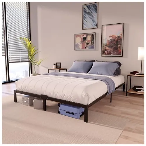 Dreamzie - Somier 200x200 de Metal Negro - Cama Altura 35cm