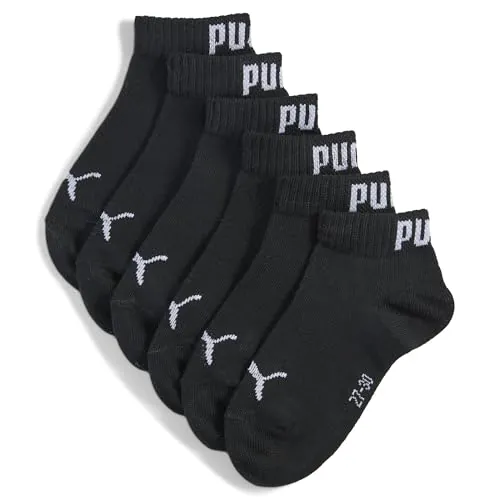 PUMA Kids Plain Quarter Calcetín, Negro, 35-38 Unisex niños
