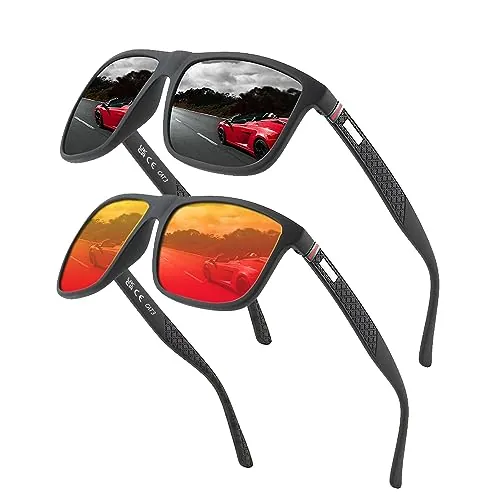 Perfectmiaoxuan Gafas de sol polarizadas para hombres y mujeres; marcos vintage/clásicos/elegantes; objetivos de alta definición; Golf/Conducción/Pesca/Deportes al aire libre/Gafas de sol de moda