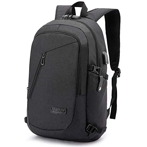 Mochila Hombre Mochila Antirrobo Impermeable,Mochila Ordenador Portatil 15.6 Pulgadas Mochila Portatil con Puerto USB,Mochila Backpack Bolsa para Negocio Trabajo Diario Viaje Escolares,Negro