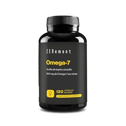 Omega 7 300 mg, Aceite de Espino Amarillo - 120 Cápsulas Veganas - Zenement