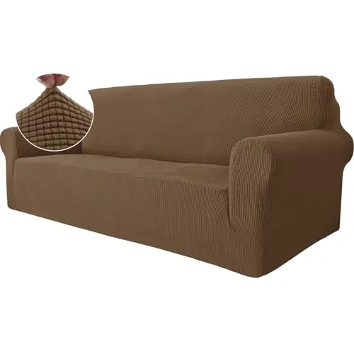 Ystyle Funda Sofa 3 Plazas, Fundas Sofa Elasticas, Marrón