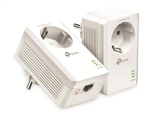 TP-Link TL-PA7017P Kit - Kit PLC, Adaptador Powerline AV1000, 1 Puerto GE | Amplía tu Red a Través del Cableado Eléctrico. Sin Obras ni Cables Nuevos. Enchufe Integrado. Plug & Play. App tpPLC.