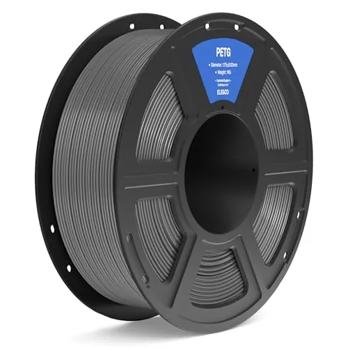 ELEGOO Filamento PETG 1.75 1KG Gris Profundo Espacial, Filamento PETG para Impresora 3D, Precisión Dimensional +/- 0.02mm, Carrete Filamento 3D, para Mayoría Impresoras 3D