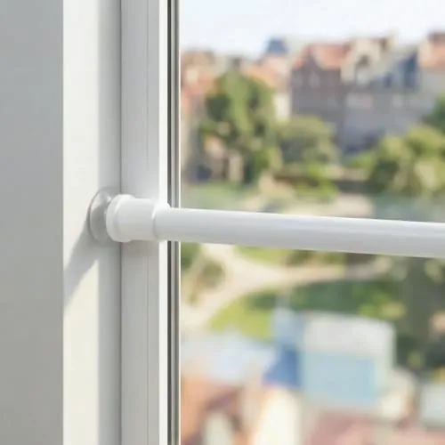 Venwemong 2 uds Barra Cortina Tensión 3 en 1 Extensible Sin Taladrar, Resorte 10 mm Ajustable 45-60 cm, para Marcos Ventanas, Ventanas, Armarios Cocina, Estanterías, Instalación Fácil sin Obras