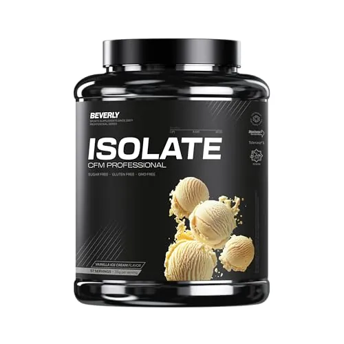 Beverly ISOLATE CFM – Proteína Aislada de Suero Premium (Whey Isolate) | 30 g Proteína | Baja en Lactosa y Sin Azúcares Añadidos | 58 Servicios | Desarrollo Muscular (2 Kg, Vainilla)
