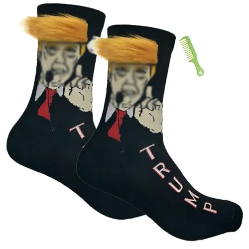ZEXOWIJ Calcetines Trump Novedosos, Unisex divertido regalo calcetines novedad, Divertidos y Lindos (Estilo 1)