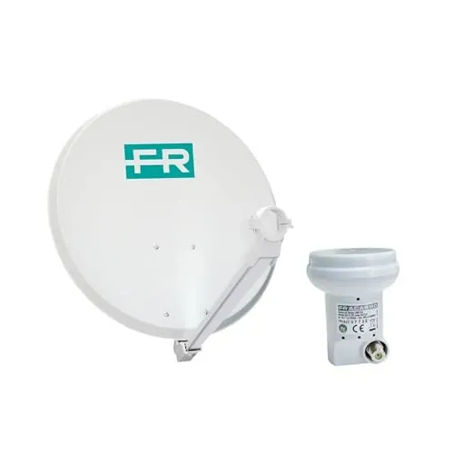 FRACARRO Kit de Satélite – Antena Parabólica Offset 60 cm + LNB Single con Filtro LTE – Alta Recepción HD, Kit de Montaje Incluido (KIT60SC)