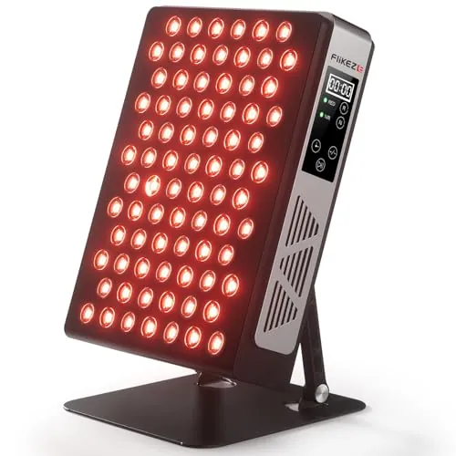 FliKEZE Panel de Luz Roja de 78 LEDs con 2 Chips, Lámpara Infrarroja con Temporizador y Soporte Ajustable 180°, Rendimiento Ideal para Uso Familiar y Deportivo