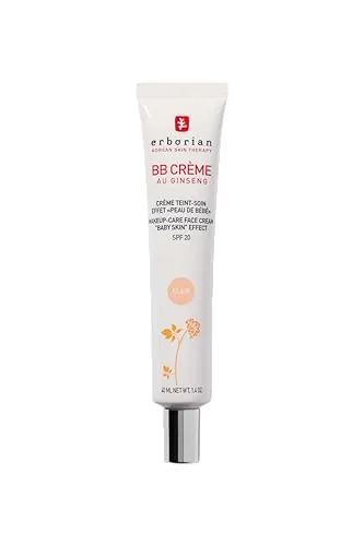 Erborian - BB Crema de Ginseng - Crema Perfeccionadora 5 en 1 - Cuidado con efecto "piel de bebé" 5 en 1 para el rostro con SPF 20 - Cosmético Coreano - Claro 40 ml