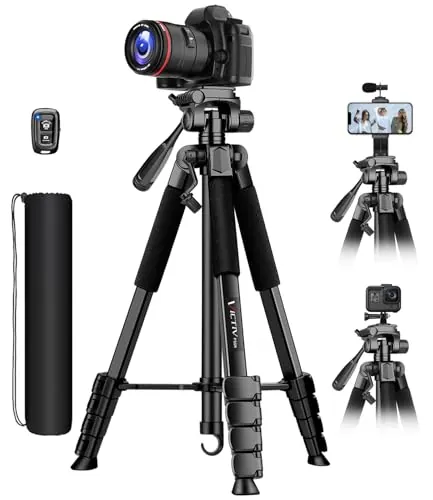 Victiv 172cm Tripode Camara, Tripode para Movil con Soporte Teléfono & Control Remoto, Tripod Camara Reflex para Sony Nikon Canon, Ligero Trípode Móvil para iPhone 17/16/15/14/13/12Pro MAX