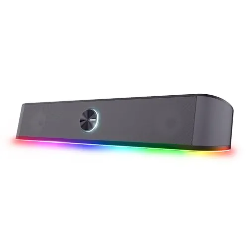 GXTrust Rhox Barra de Sonido con Iluminación RGB 12W (6W RMS), Gris