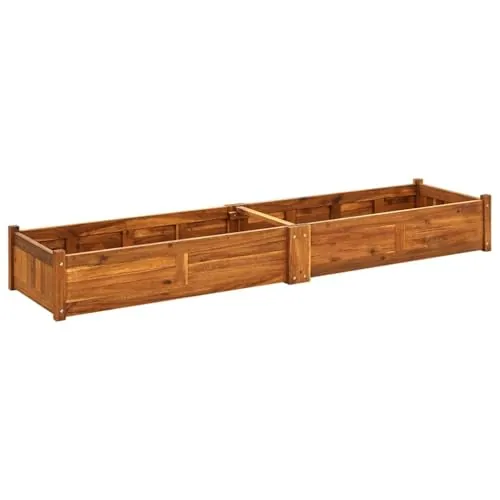 vidaXL Arriate Rectangular de Madera de Acacia 200x50x25 cm Marrón Macetero