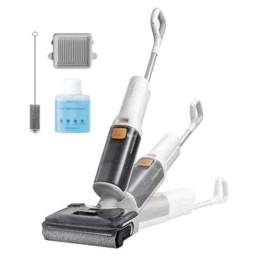 roborock F25 GT Aspiradora en Seco y Húmedo, Aspiradora-Fregona Sin Cable de 20.000 Pa, Autolimpieza a 90 °C y Secado, Limpieza de Bordes, Diseño Plano de 180°, Compacta (12,5 cm), Ligera