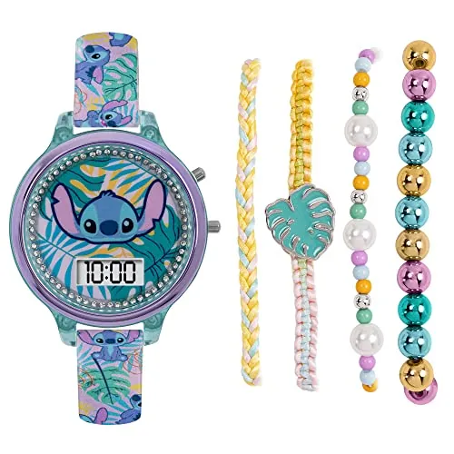 Lilo and Stitch LAS40001ARG - Reloj Digital de Cuarzo para niñas con Correa de Silicona, Multicolor, Moderno