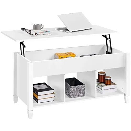 Yaheetech Mesa de Centro Elevable con Cajón 104,5 x 49,5 x (49-62) cm