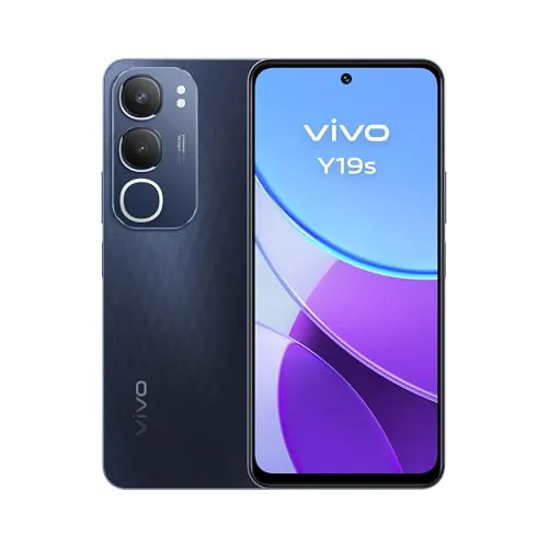vivo Y19s, Smartphone 6+6GB RAM Extendida, 128GB ROM, Cámara principal de 50 MP, Luz dinámica, Pantalla superbrillante 6,68”, Batería de 5150 mAh, FlashCharge 44W, IP64, Dual SIM, Móvil Android, Negro