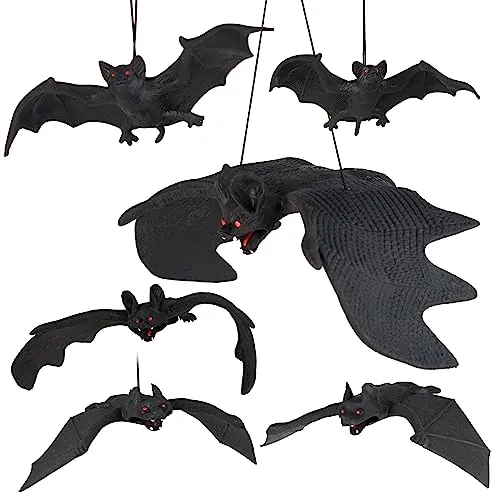 SINAYREK Juego de Decoración de Halloween, 6 PCS 3D Murciélago Decoración | para Fiesta de Halloween, Espeluznante, Horror