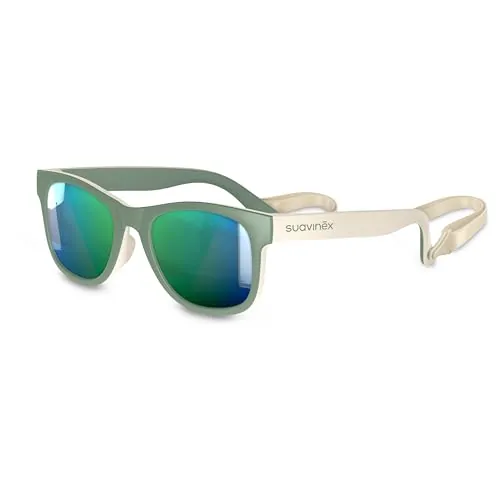 SUAVINEX, Gafas de Sol para Niños de 2 a 3 Años, Polarizadas, con Filtro UV 400, 100% Protección Rayos UVA y UVB, con Funda y Cinta de Sujeción Incluidas, Muy Flexibles y Ligeras, Color Verde